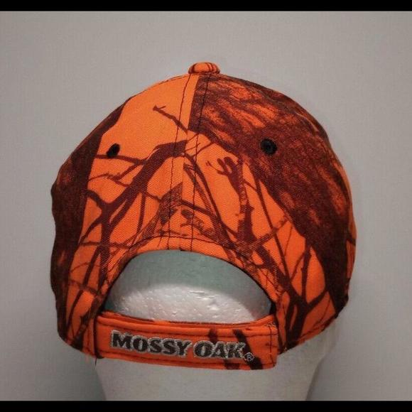 Mossy Oak Outdoor Caps Orange Camo Strapback Baseball Style Hat Cap - Picture 3 of 6
